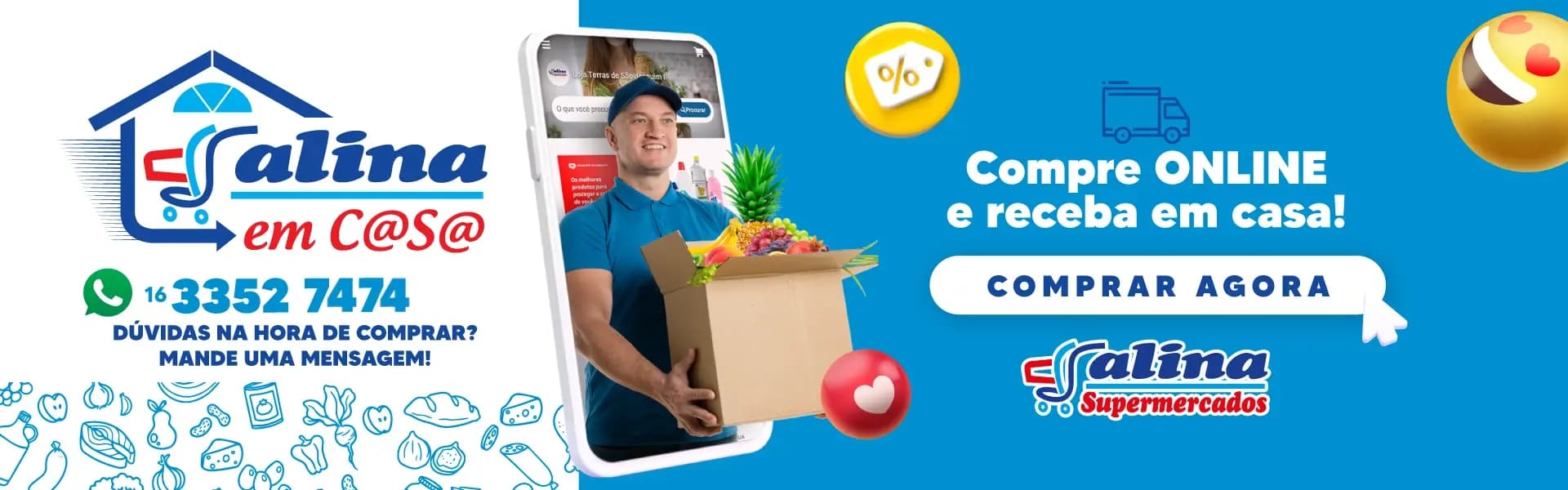 Produtos frescos e delivery do Salina Supermercados